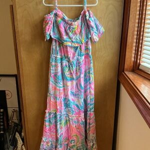 Lilly Pulitzer Seraphina Maxi Dress in Pink and Blue